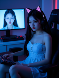 电竞风格美少女