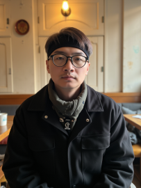 男子咖啡厅写真